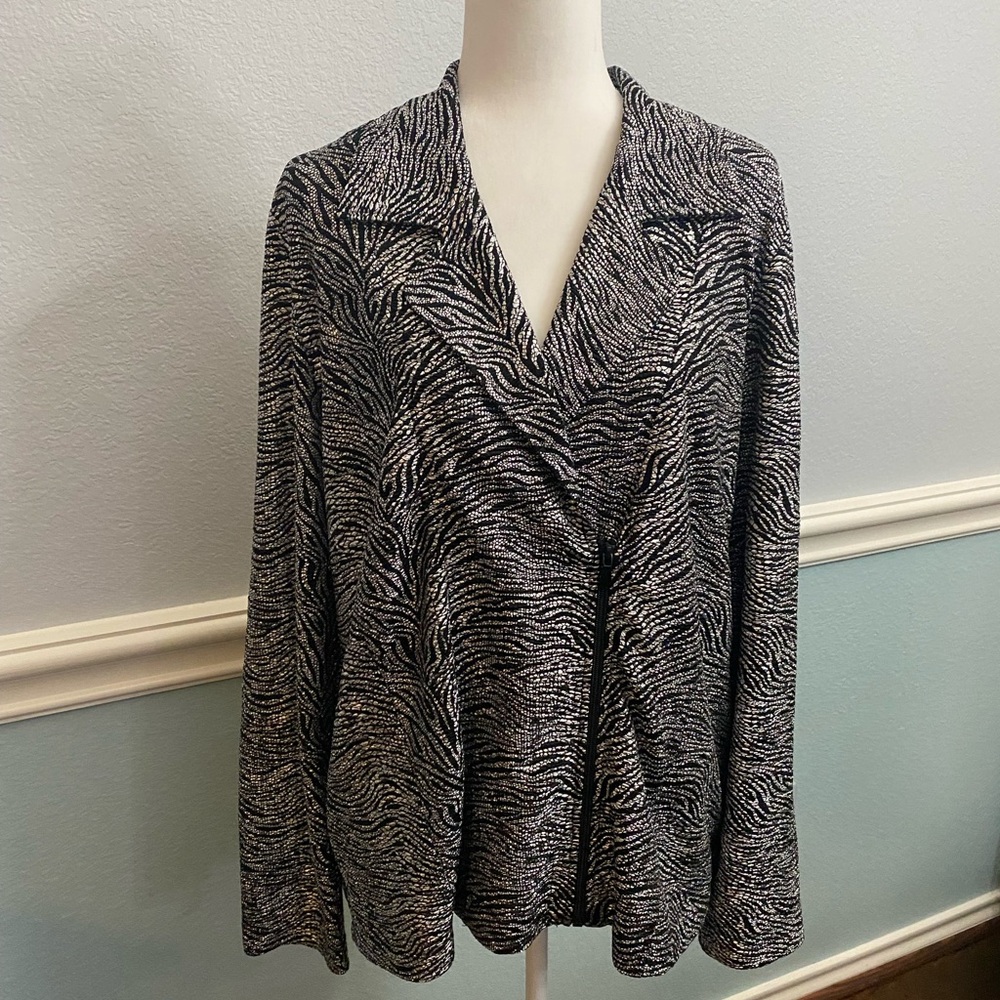 Chico’s Black and Silver Jacket / size 3 Large